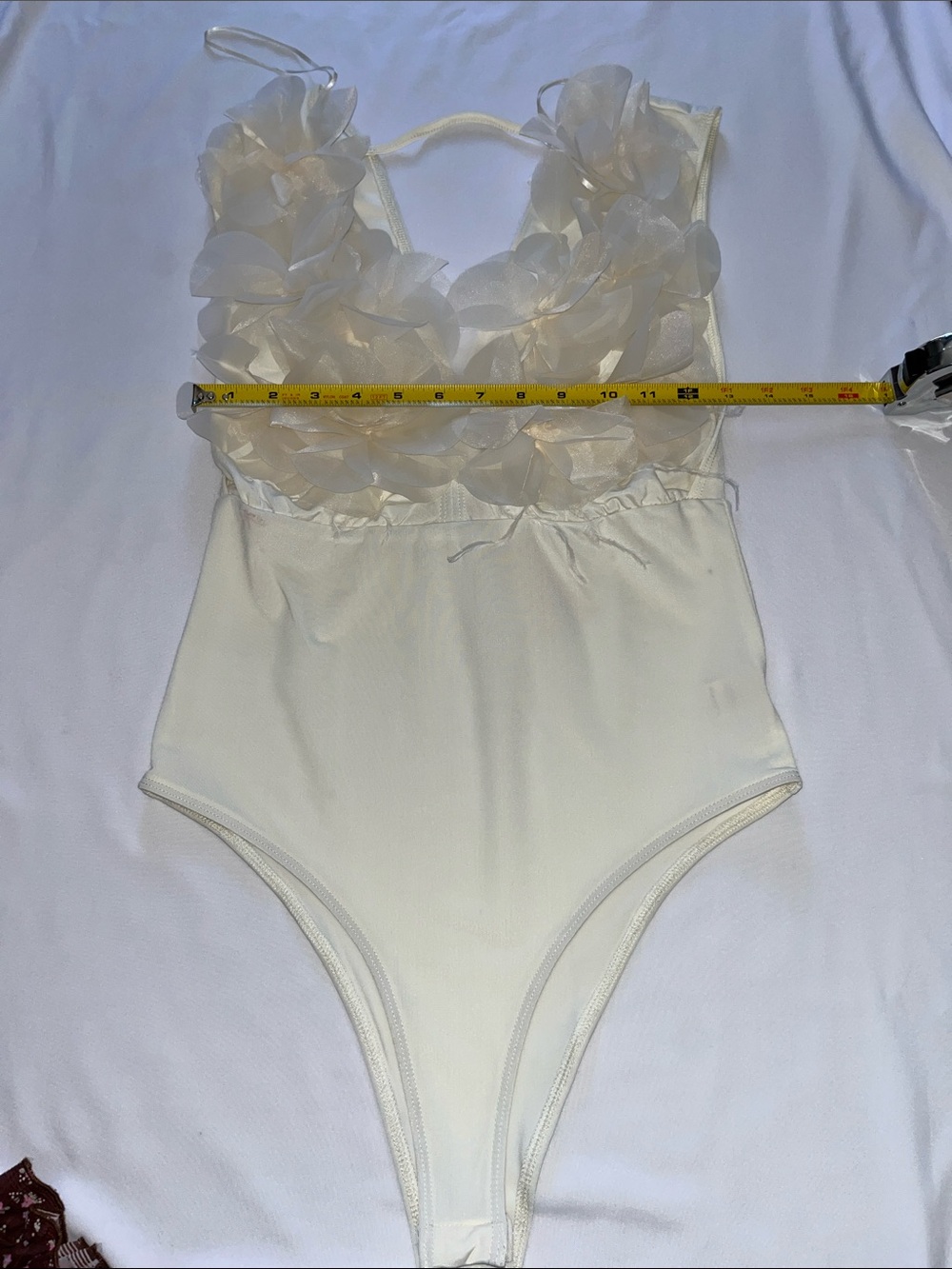 Evolutionary Ivory Floral Appliqué Bodysuit Tag - Picture 9 of 10